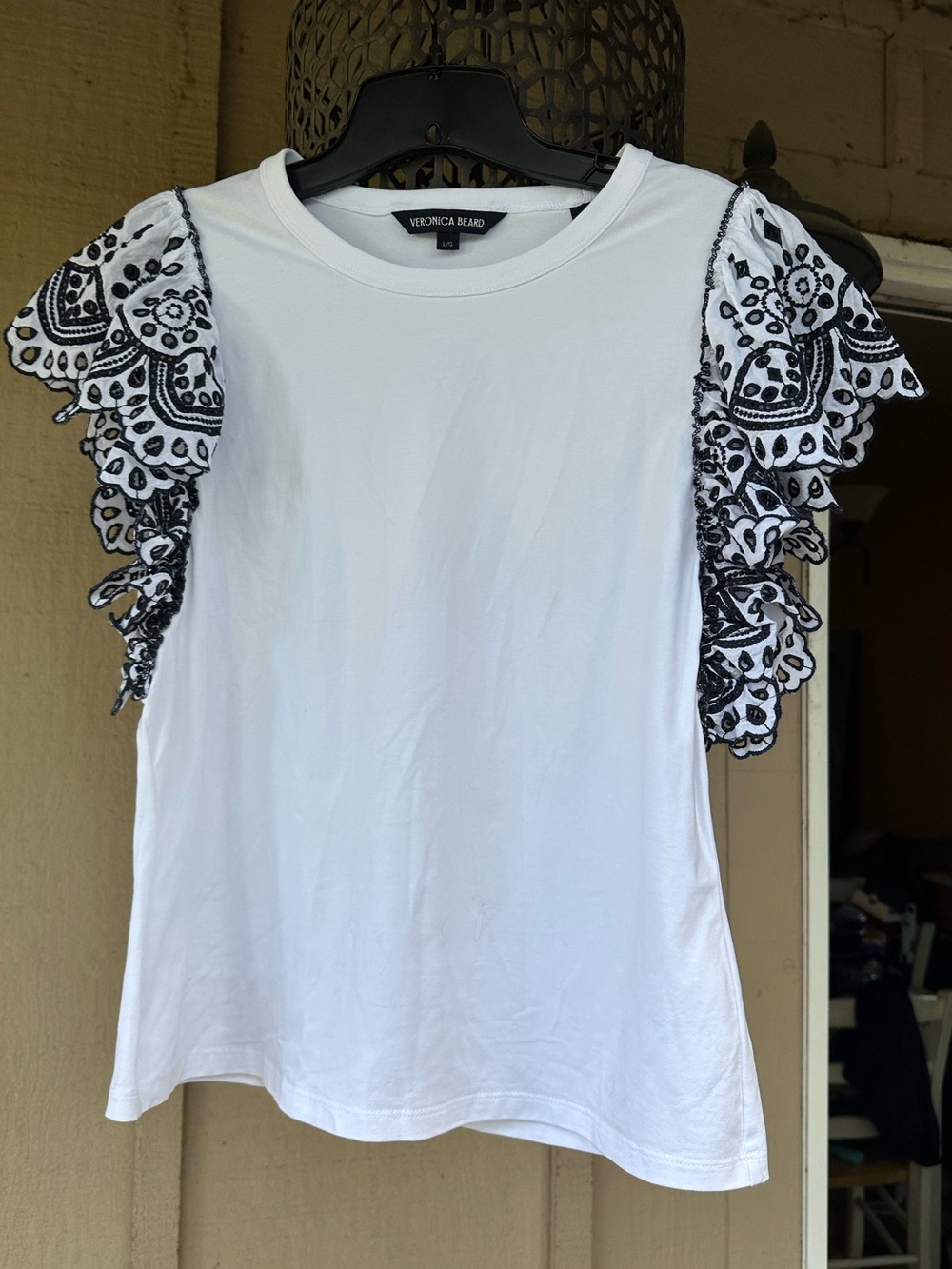 Veronica Beard Julianka Ruffled Sleeve Top